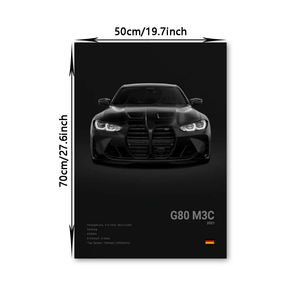 Famous Cars G80 M3C Canvas Poster – Modern Wall Art for Car Enthusiasts