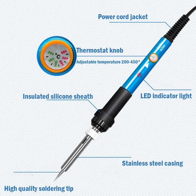 60W Adjustable Temperature Electric Soldering Iron