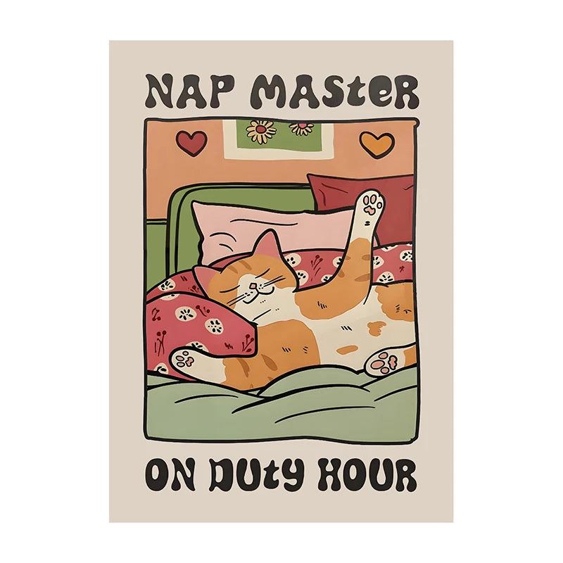 Retro Kitchen Cat Chef Canvas Poster – Wall Art for Home & Kitchen