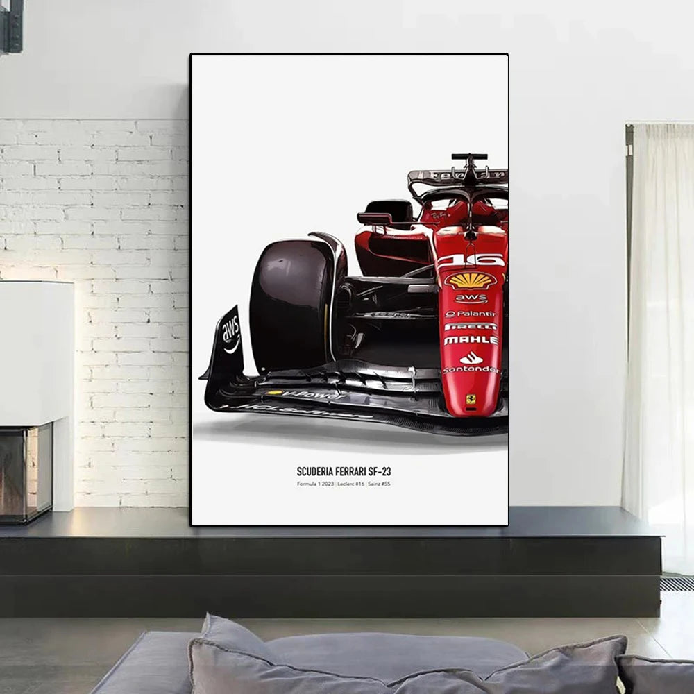 Formula Grand Prix F1-75 Canvas Poster – Charles Leclerc & Carlos Sainz Racing Art