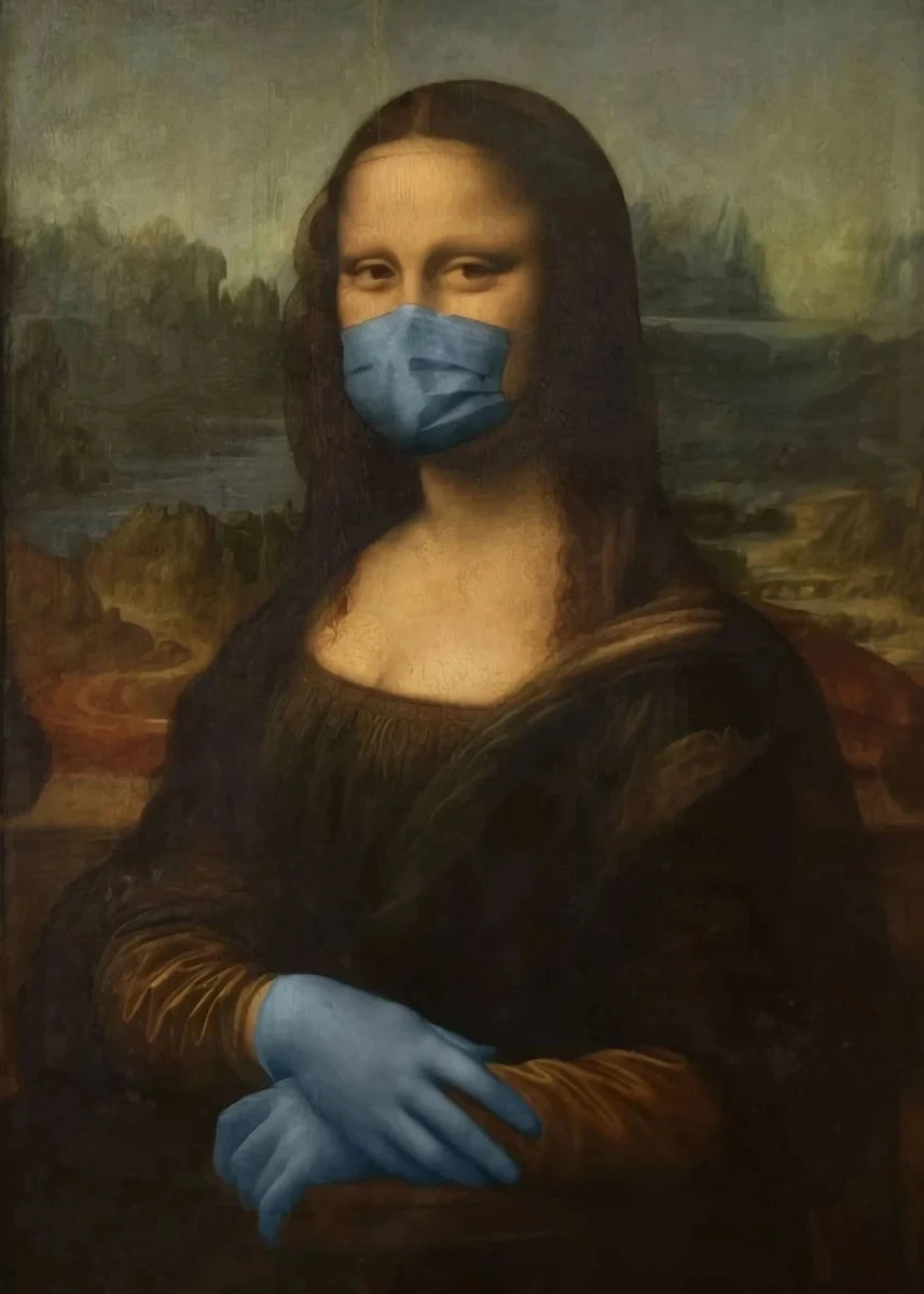 Funny Mona Lisa with Cat Canvas Poster