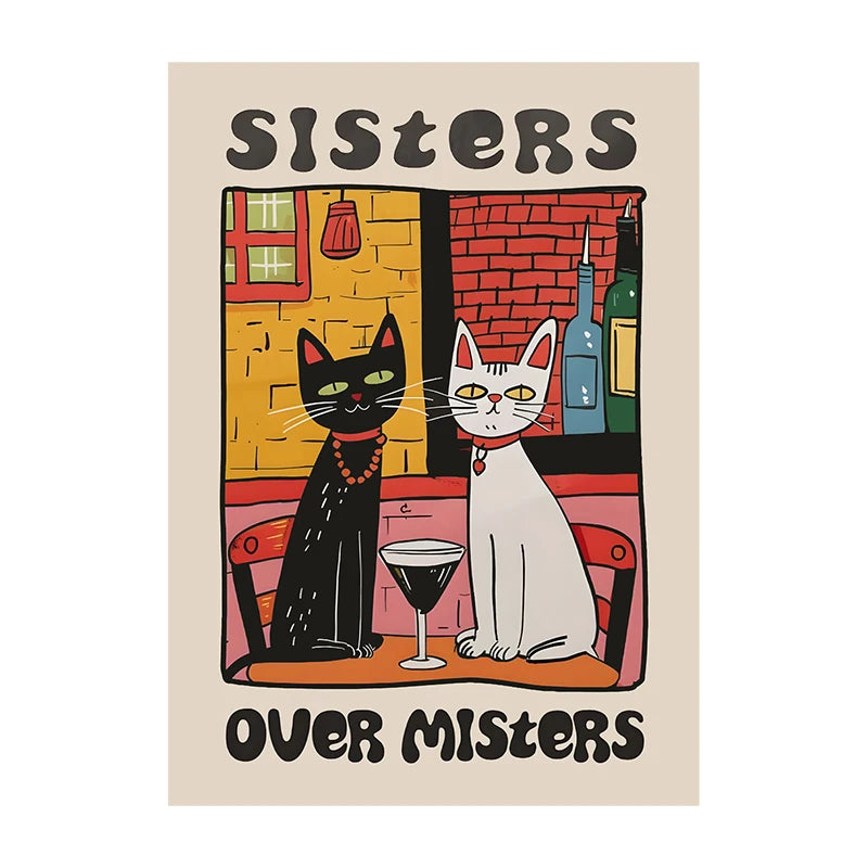 Retro Kitchen Cat Chef Canvas Poster – Wall Art for Home & Kitchen