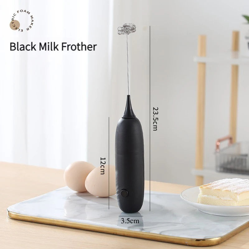 Battery-Powered Handheld Egg Beater – Stainless Steel Frother & Mixer for Coffee, Milk, Eggs & More