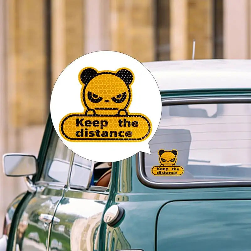 Reflective Car Decal – "Keep Distance" Safety Sticker