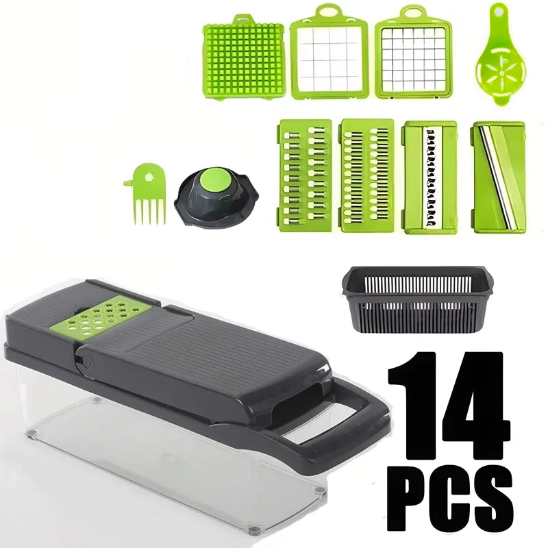 14/16-in-1 Vegetable Chopper – Multifunctional Grater and Slicer Kitchen Tool
