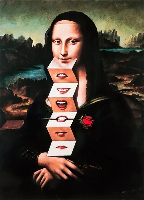 Funny Mona Lisa with Cat Canvas Poster