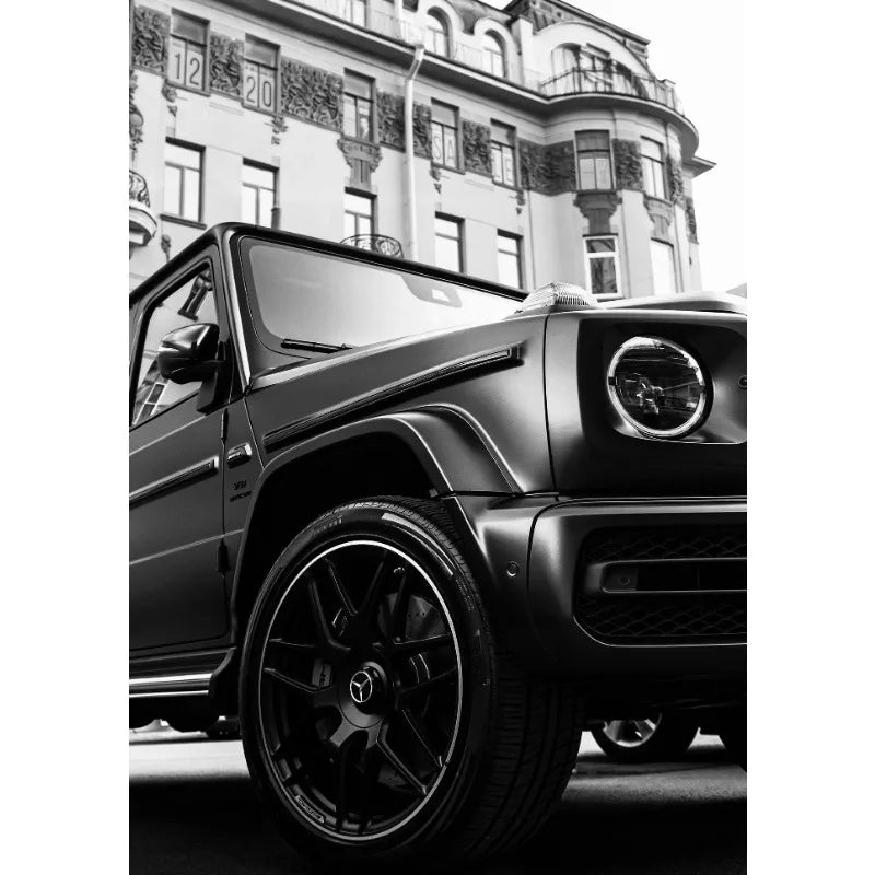 Luxury Black & White Car Wall Art – Modern Canvas Print
