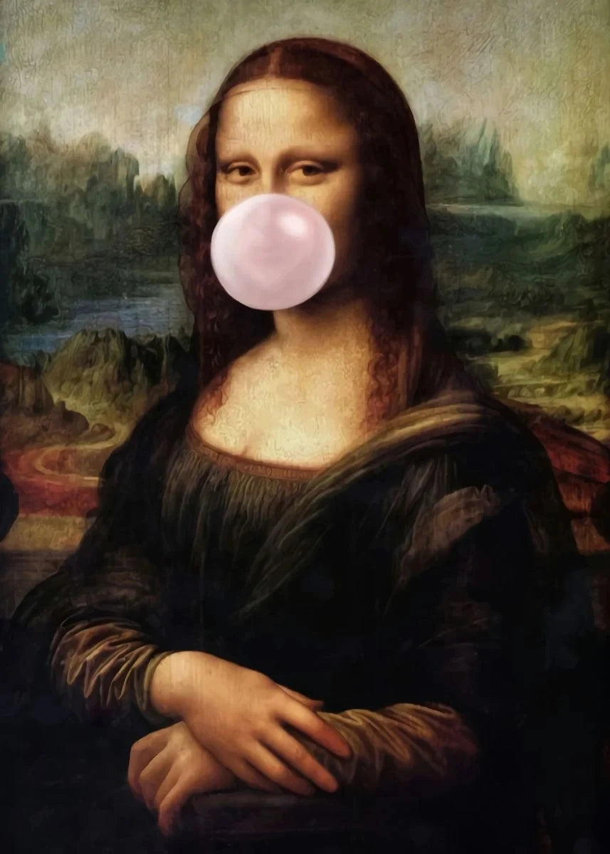 Funny Mona Lisa with Cat Canvas Poster