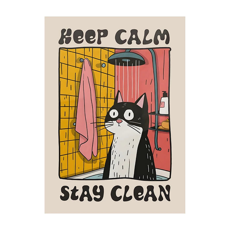 Retro Kitchen Cat Chef Canvas Poster – Wall Art for Home & Kitchen