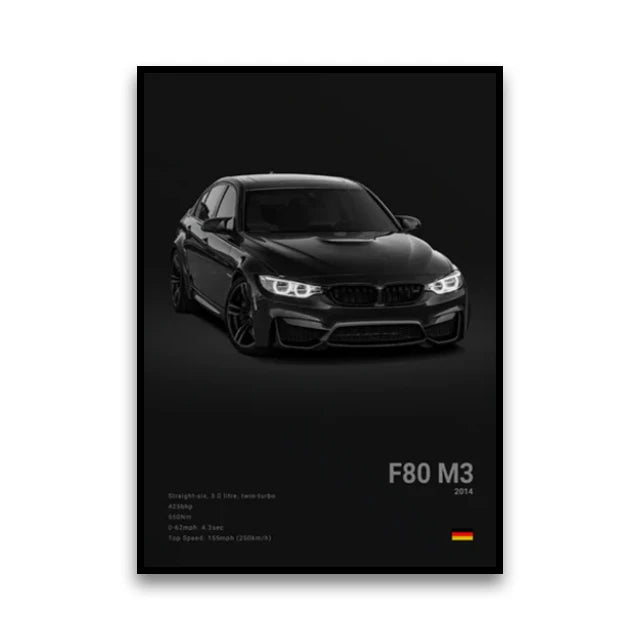 Famous Cars G80 M3C Canvas Poster – Modern Wall Art for Car Enthusiasts