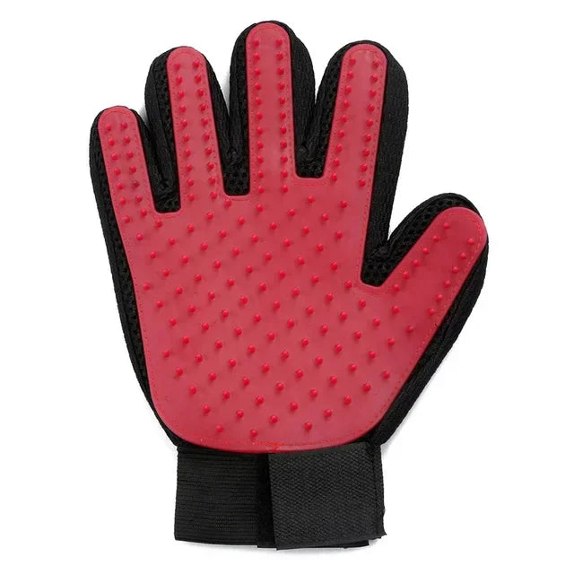 Silicone Pet Grooming Gloves (Left & Right Hand, Red/Green/Blue)