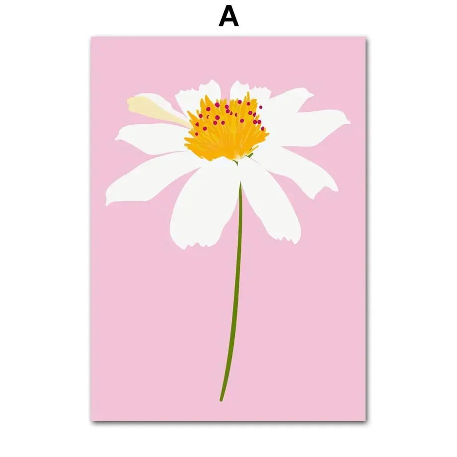Lemons & Daisies Canvas Wall Art – Fruit & Flower Interior Poster