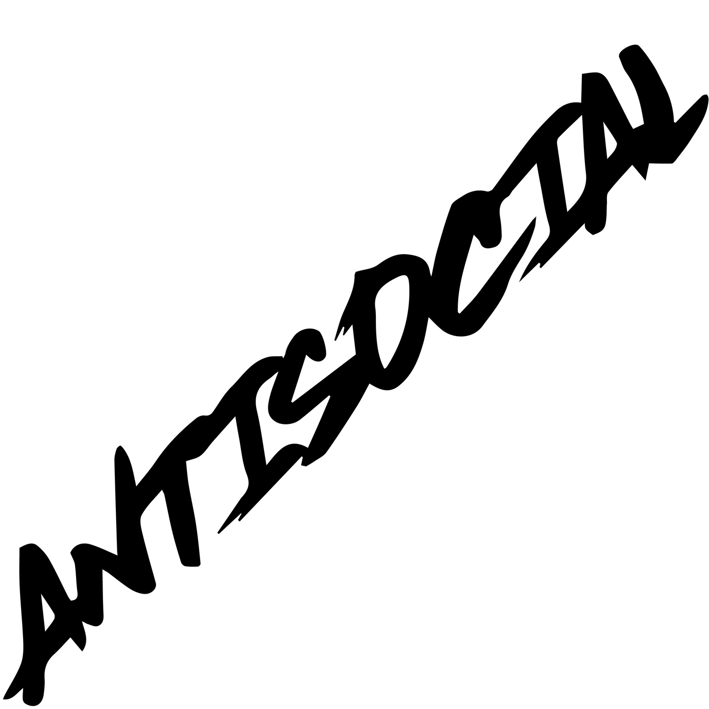 Antisocial JDM Windshield Car Sticker – Reflective Vinyl Decal for Front Glass or Roof