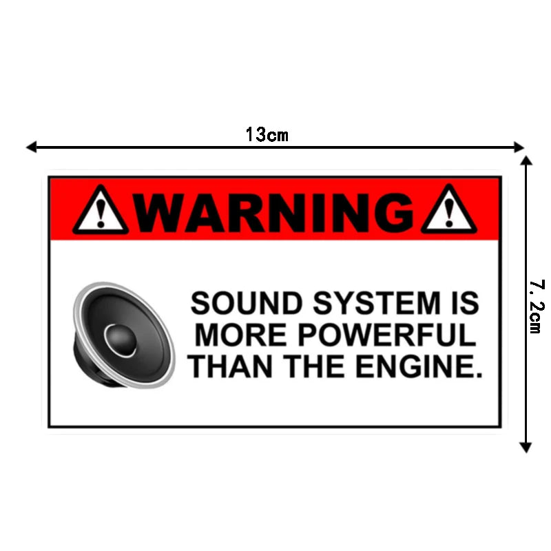 Funny Sound System Warning Sticker