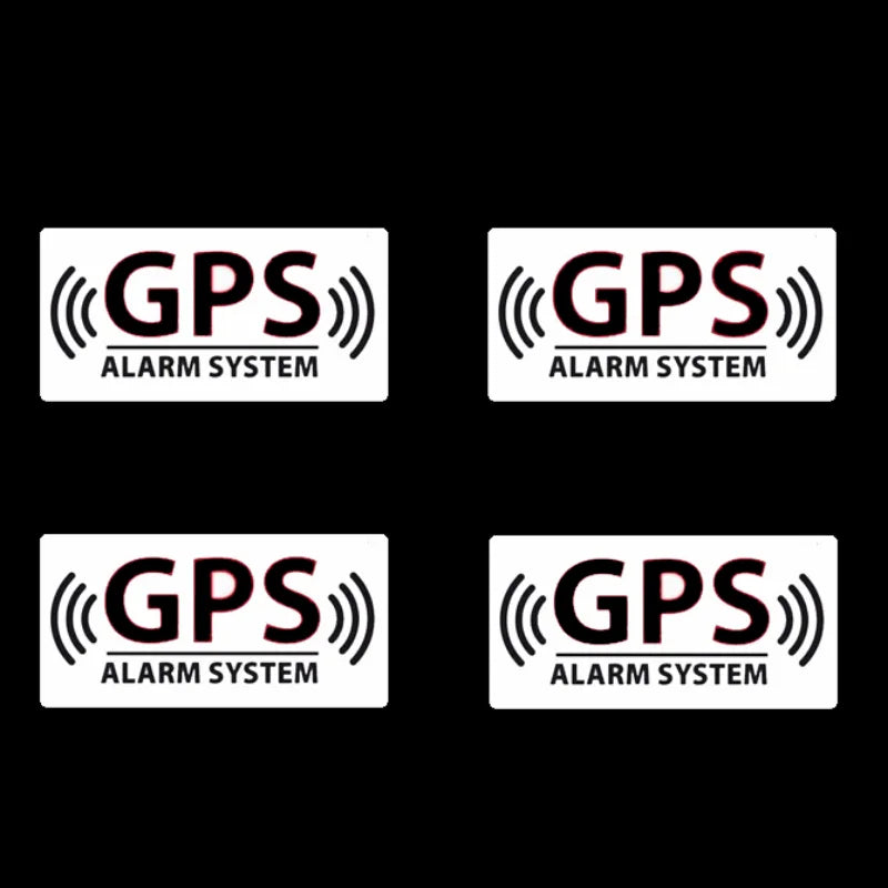 GPS Tracking & Alarm System Warning Stickers – Waterproof Security Decals (4 Units)