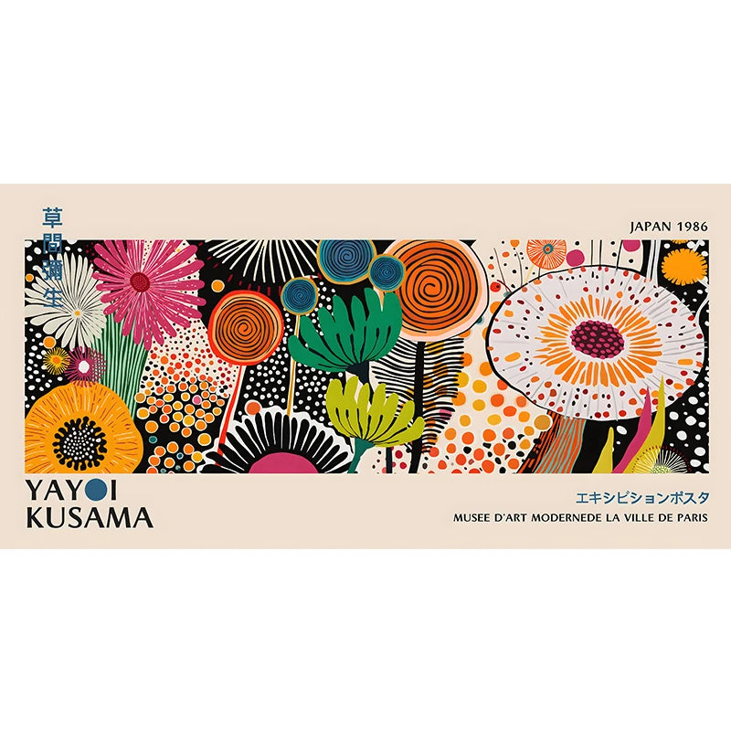 Yayoi Kusama Flower Exhibition Poster – Japanese Canvas Wall Art