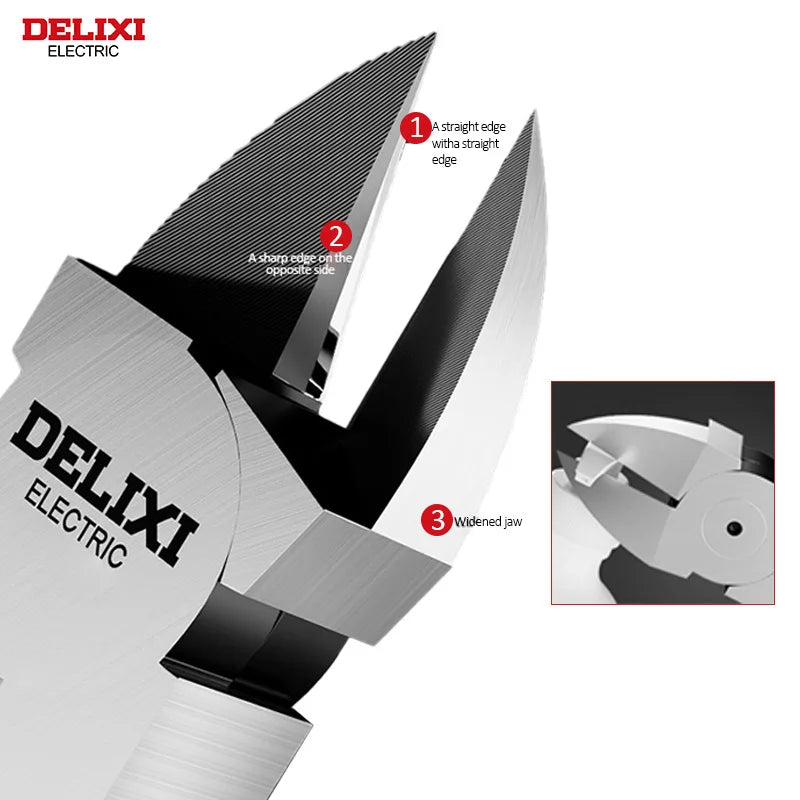 DELIXI ELECTRIC Multifunctional Wire Pliers – Diagonal, Needle Nose & Cutting Tool