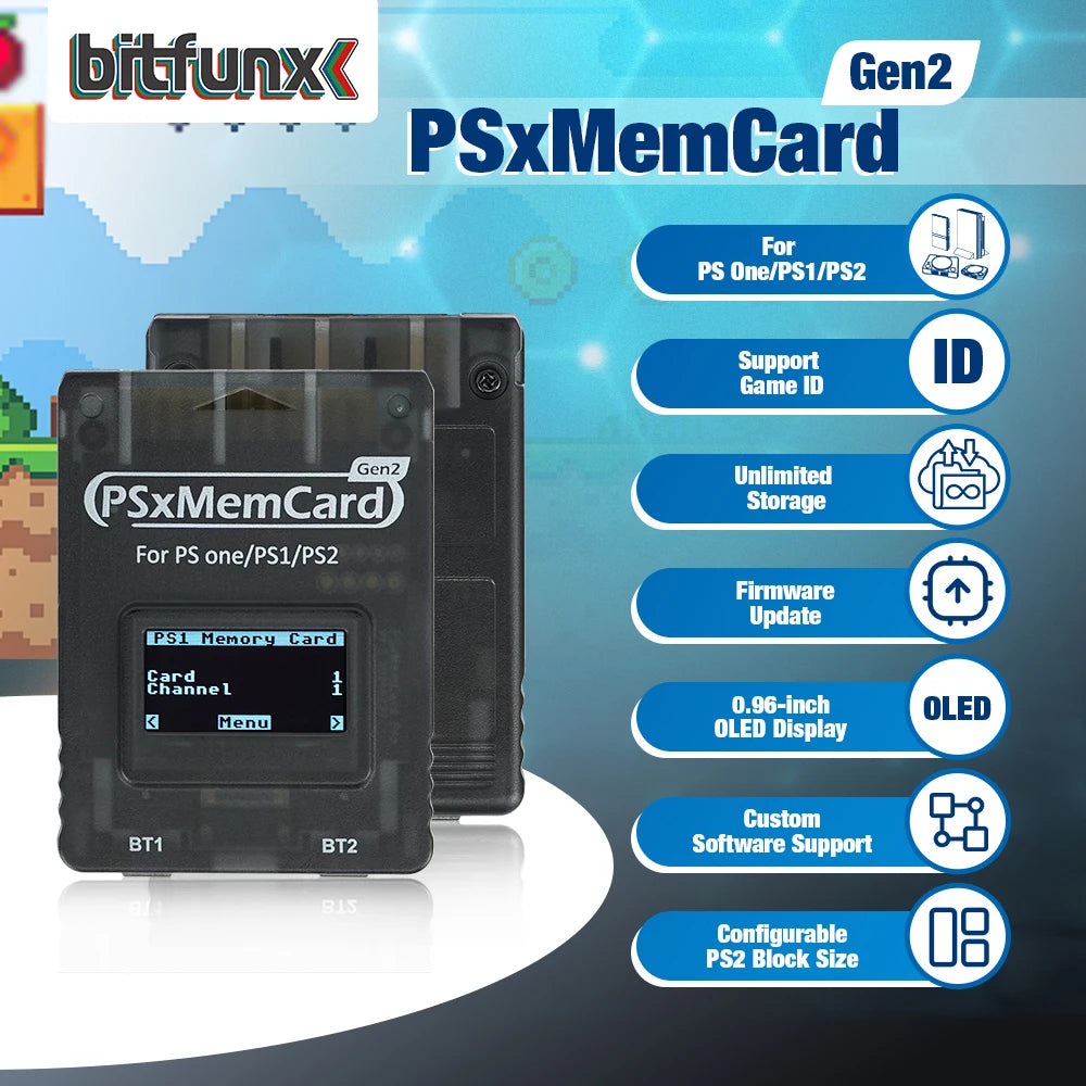 Bitfunx PSxMemCard Gen2 Sd2psXtd for PS2 and PS1