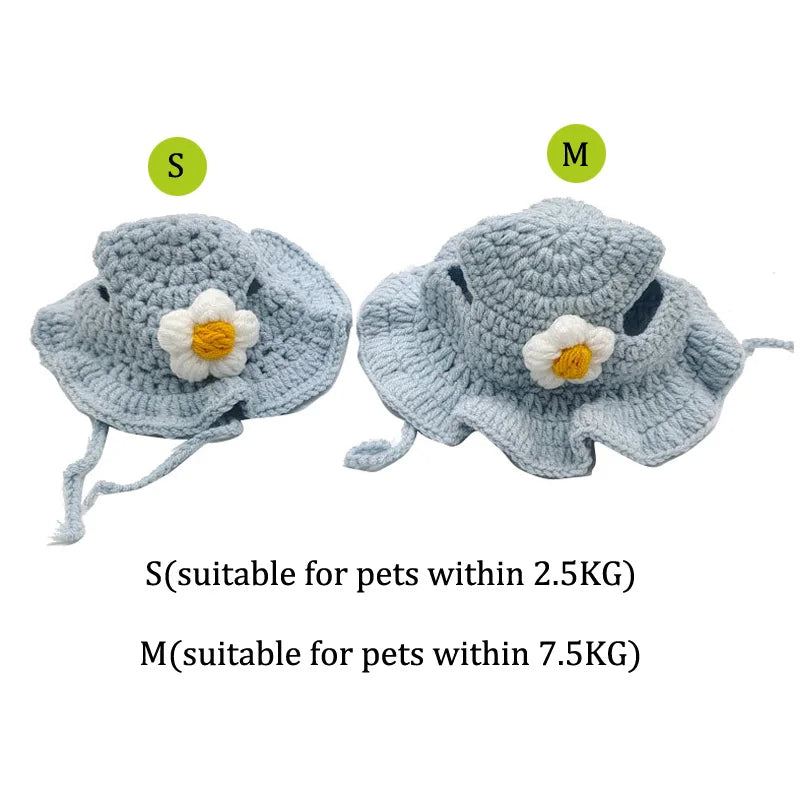 Knitted Pet Hat for Cats & Small Dogs