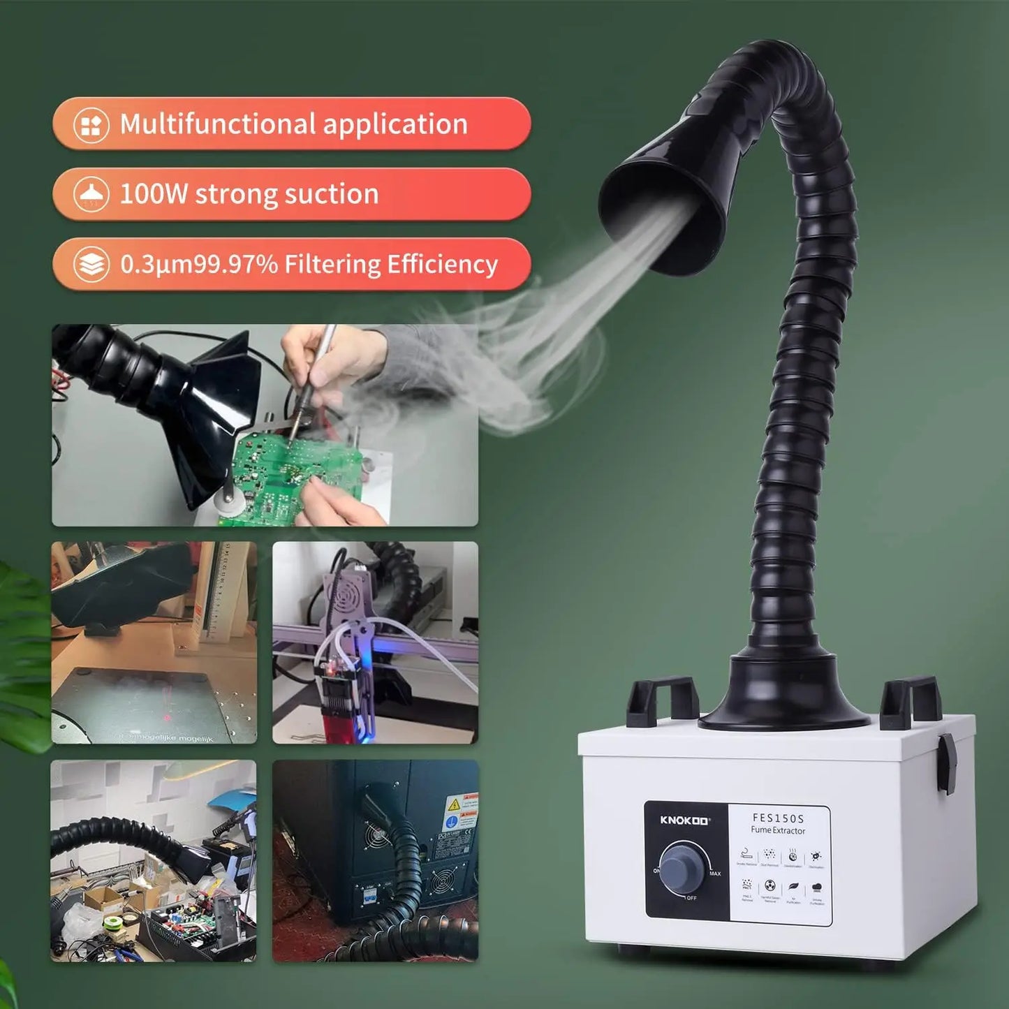 KNOKOO FES150S Desktop Fume Extractor