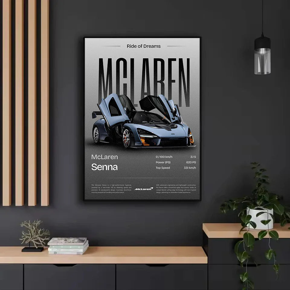 Minimalist Classic Luxury Supercar Poster Collection