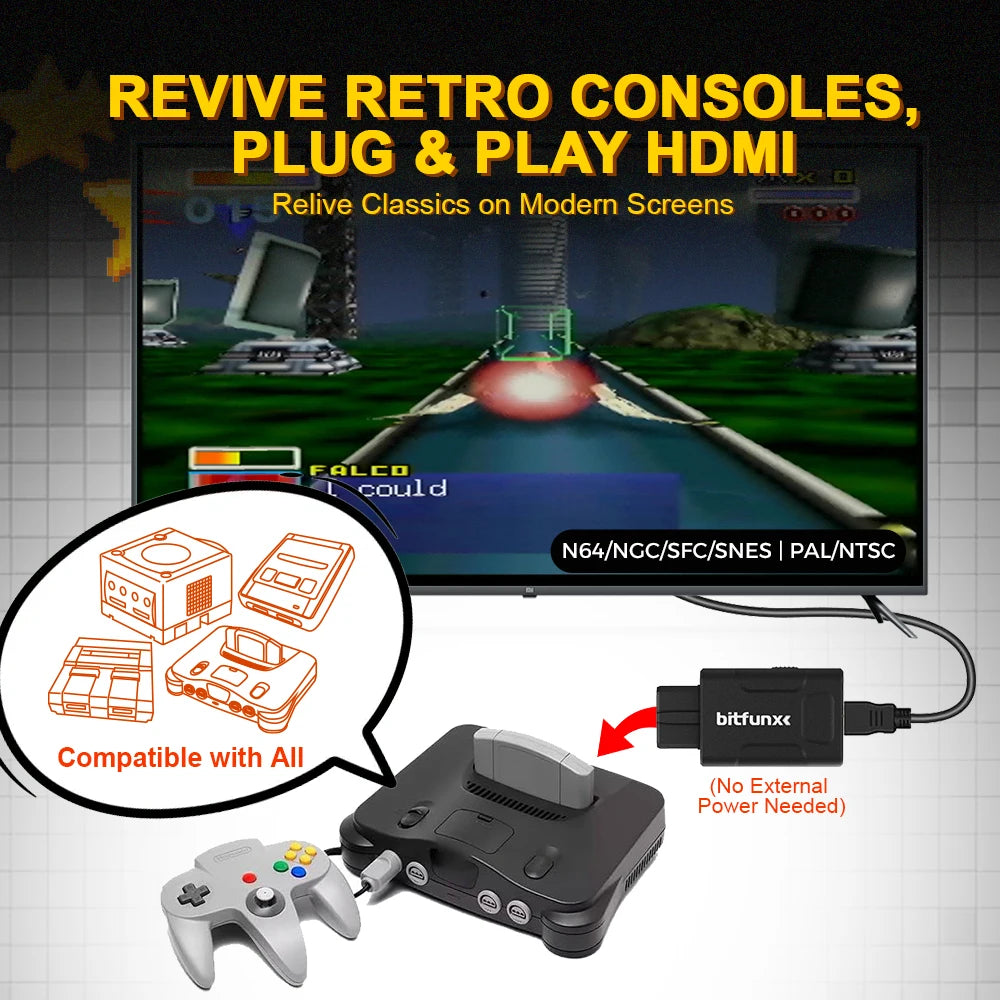 BitFunx HDMI Adapter For N64/SNES/Super Famicom/GameCube