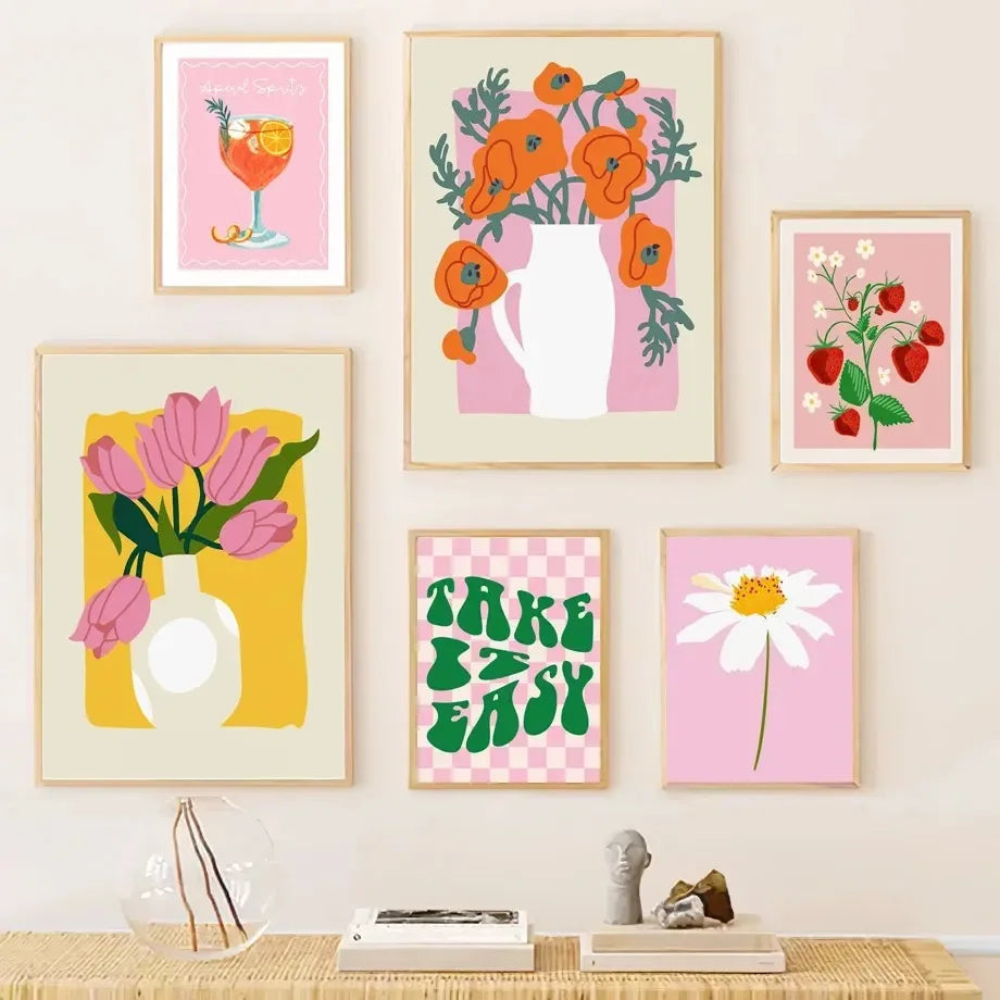 Lemons & Daisies Canvas Wall Art – Fruit & Flower Interior Poster