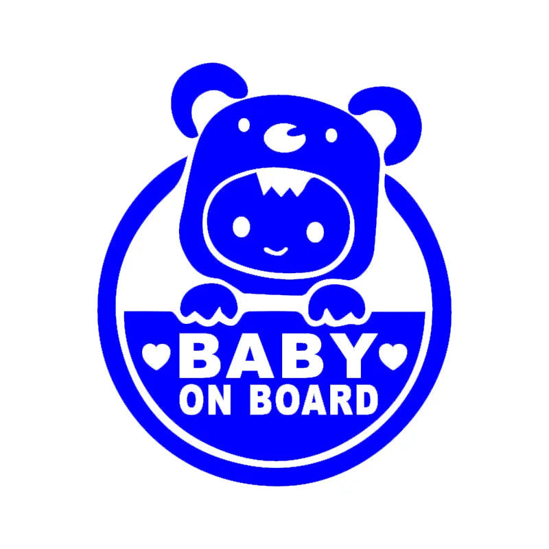 Cute Cartoon Baby on Board Reflective Sticker – Safety Warning Car Window Decal