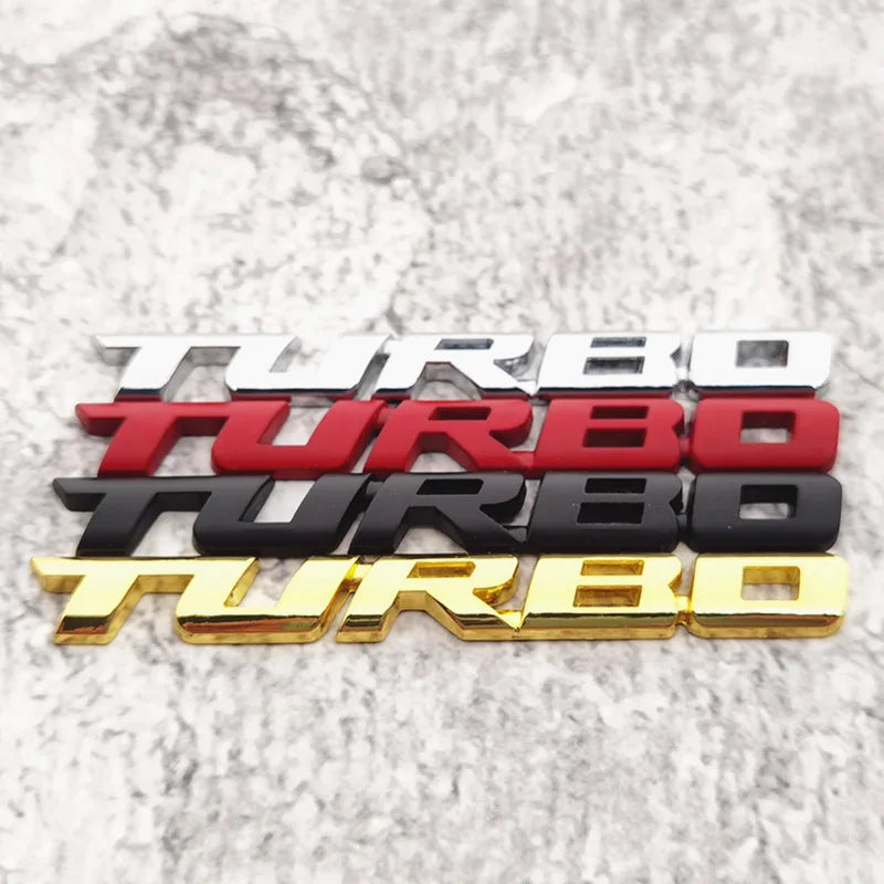 3D Metal Chrome "Turbo Boost Loading" Emblem – Zinc Alloy Car Badge