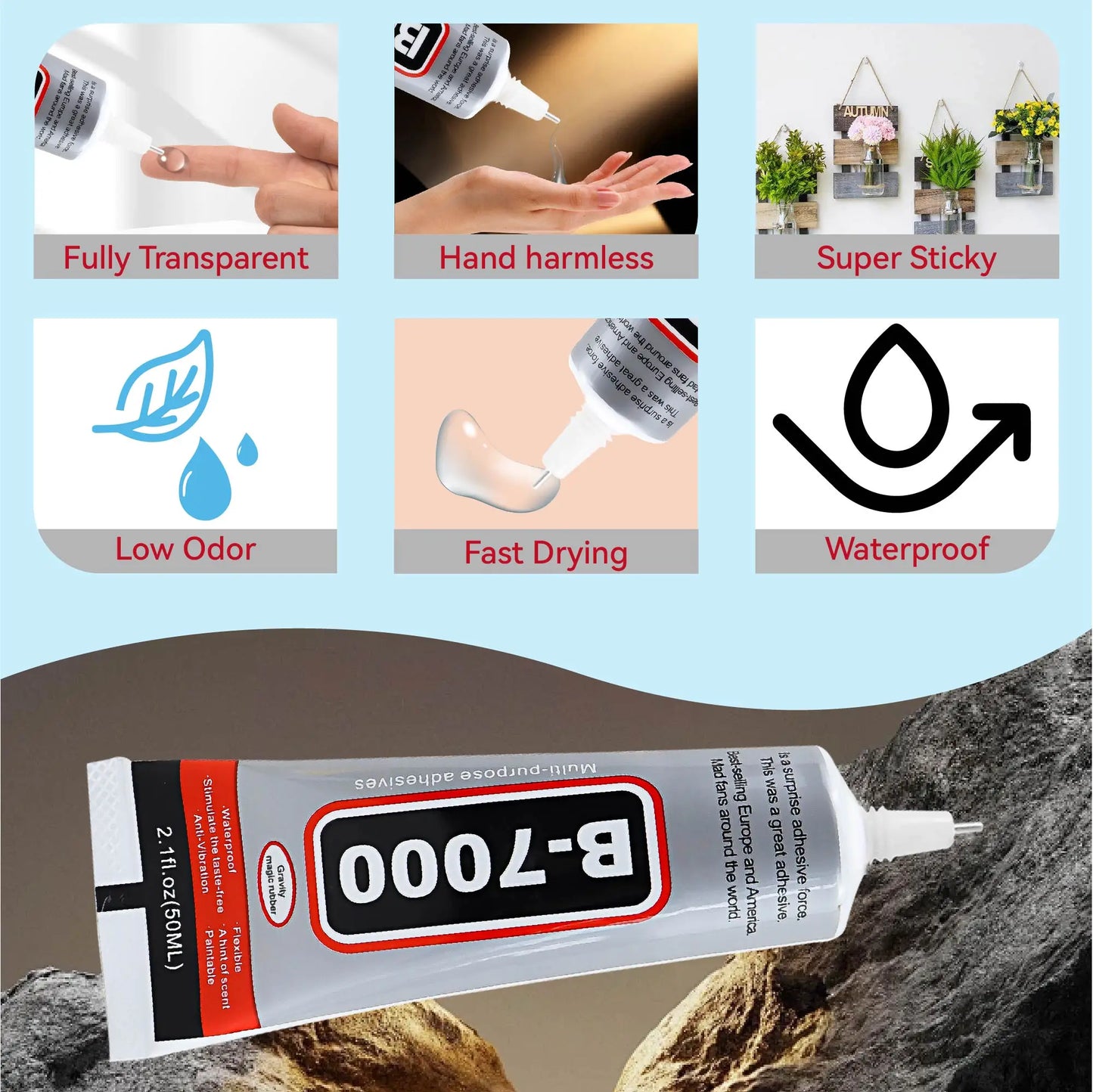 B-7000 Clear Contact Adhesive – Universal Repair Glue (15ML / 25ML / 50ML / 110ML)