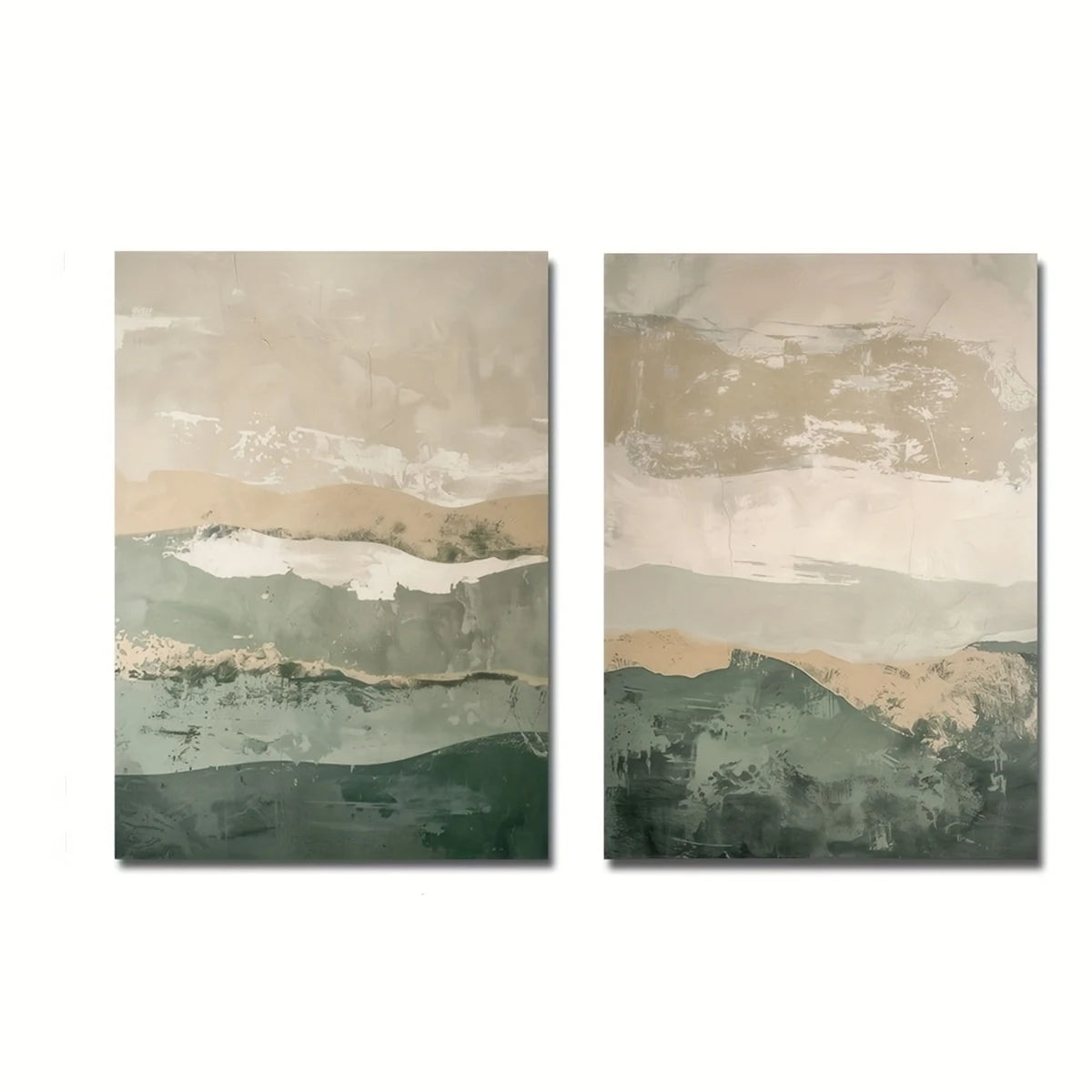 Japanese Retro Wabi-Sabi Mountains Canvas Print Set «