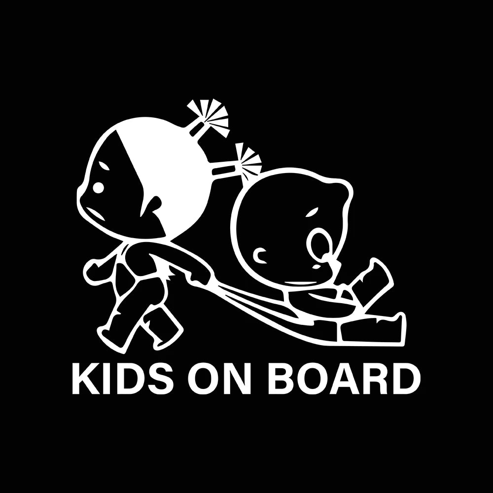 Funny KIDS BABY ON BOARD Car Sticker – Child Safety Warning Vinyl Decal