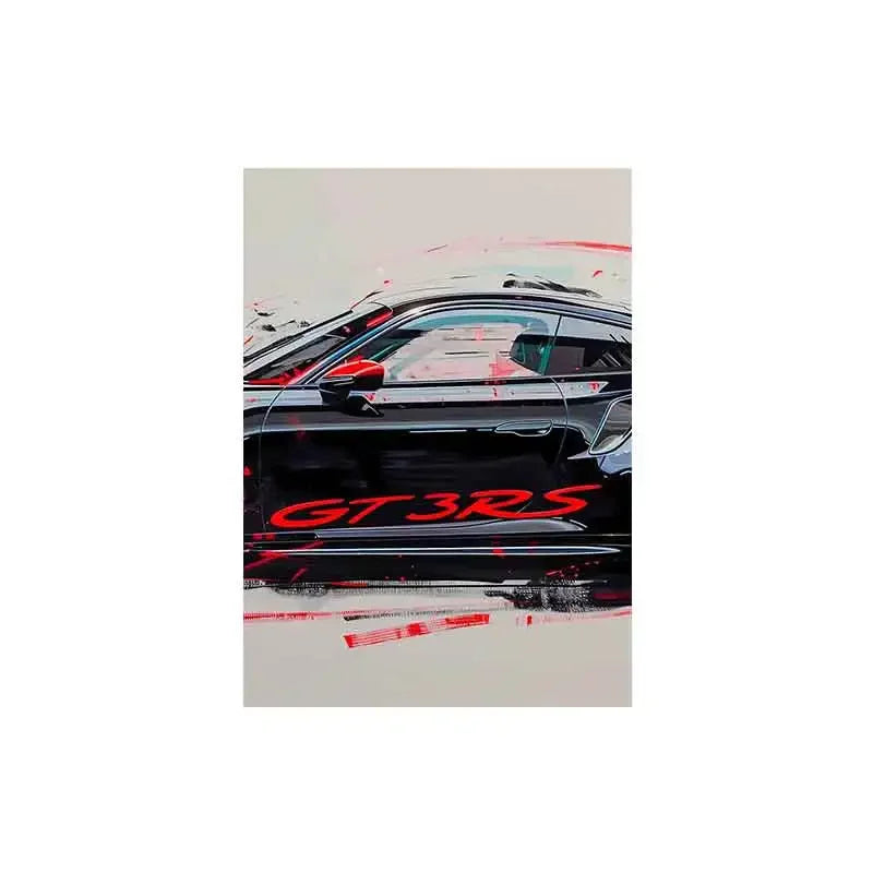 GT3 RS Graffiti Sports Car Canvas Print – HD Wall Art Poster