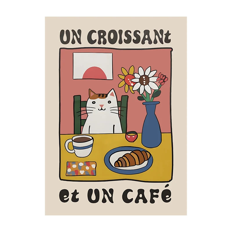 Retro Kitchen Cat Chef Canvas Poster – Wall Art for Home & Kitchen