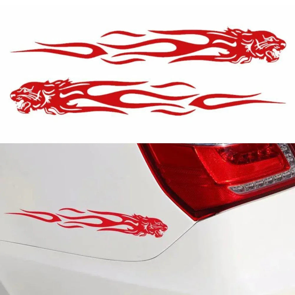 Tiger Flame Totem Reflective Stickers (2 Units)