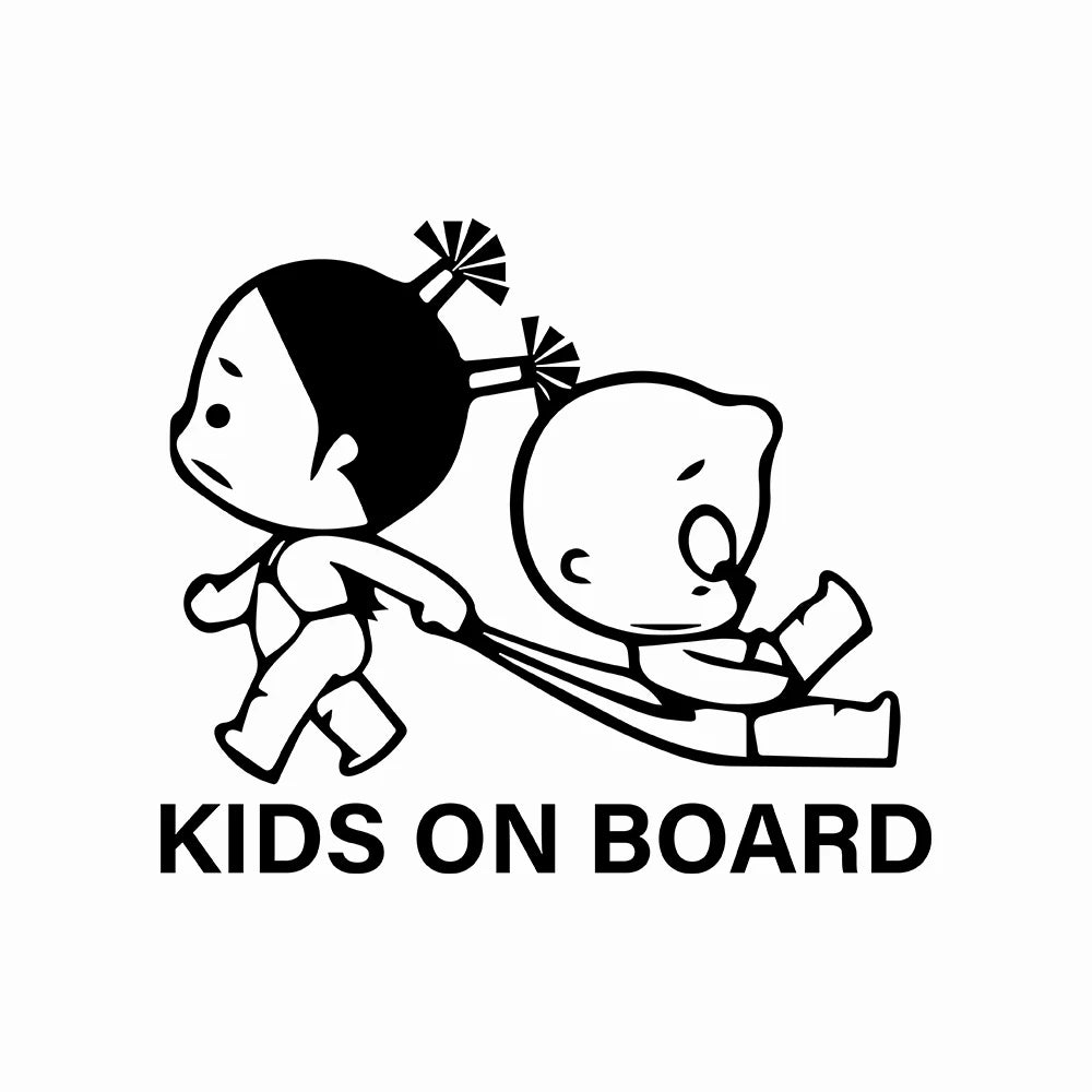 Funny KIDS BABY ON BOARD Car Sticker – Child Safety Warning Vinyl Decal