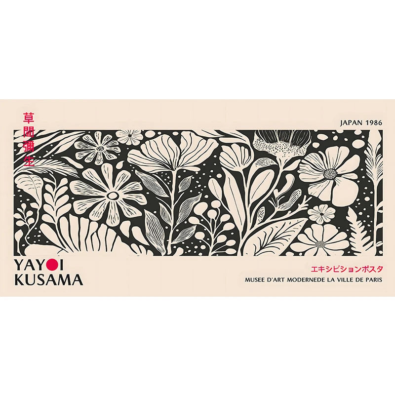 Yayoi Kusama Flower Exhibition Poster – Japanese Canvas Wall Art