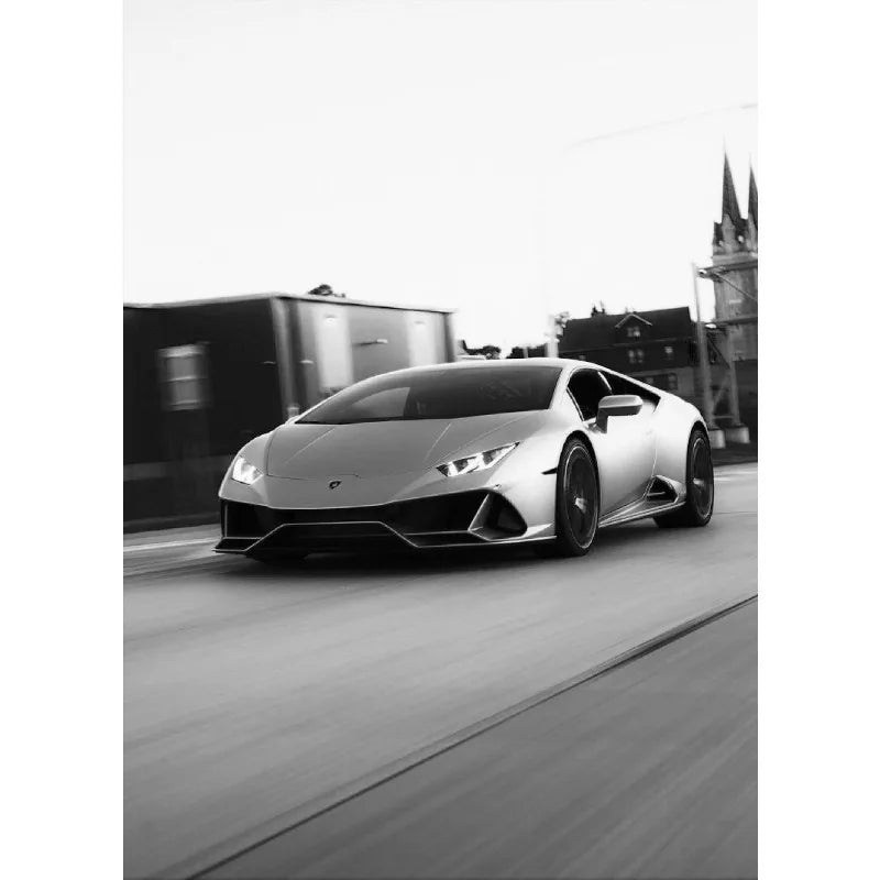 Luxury Black & White Car Wall Art – Modern Canvas Print