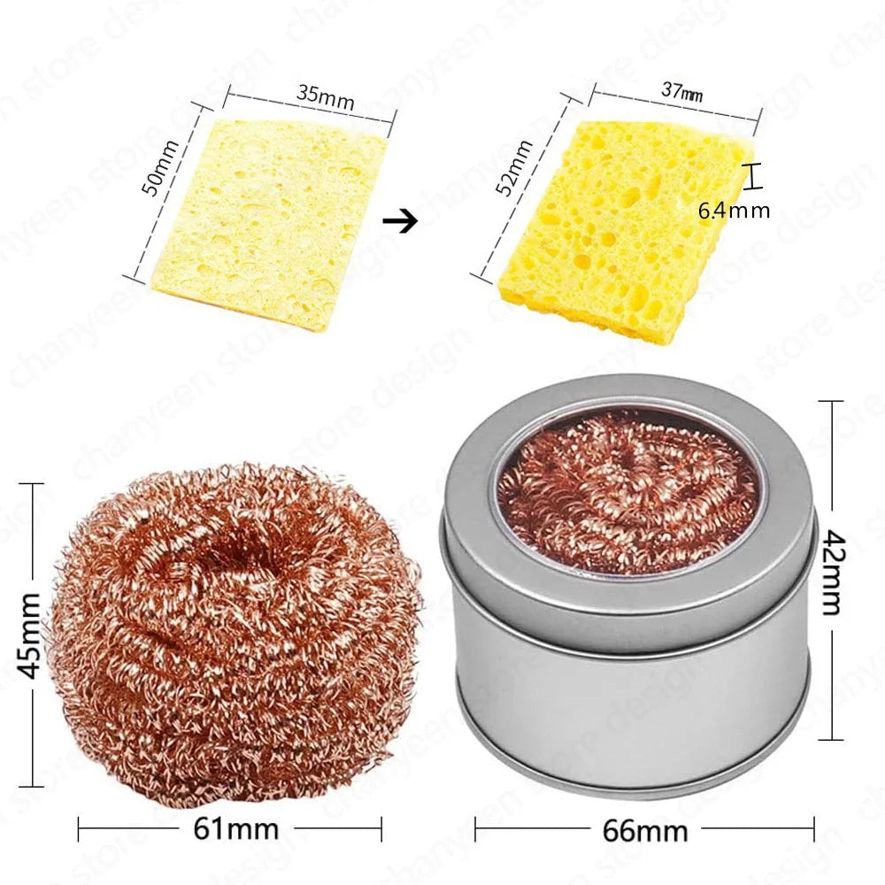 Soldering Iron Tip Cleaner – Steel Wire Ball with Metal Stand