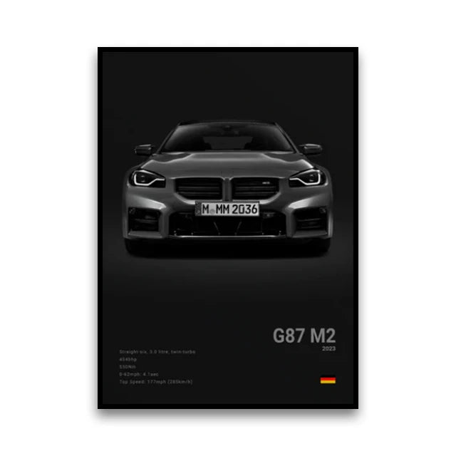 Famous Cars G80 M3C Canvas Poster – Modern Wall Art for Car Enthusiasts