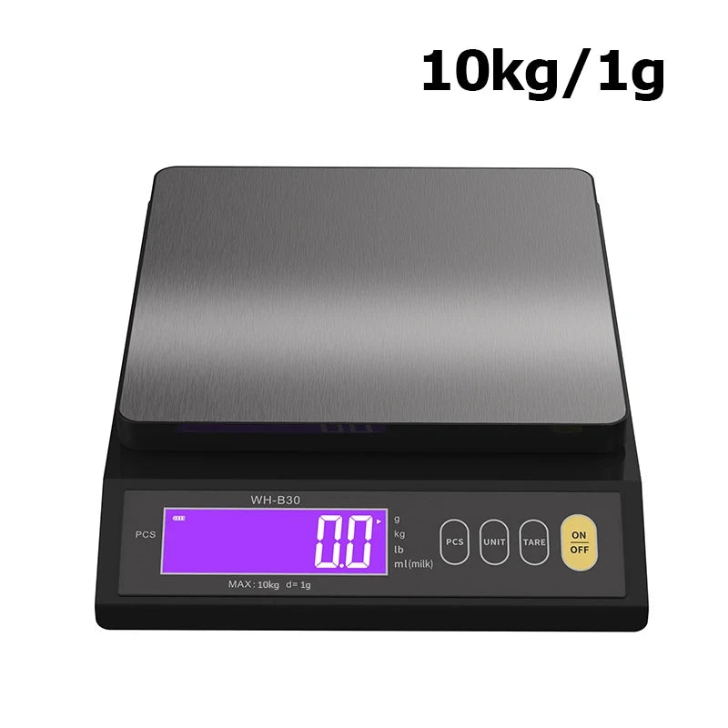 Digital Kitchen Scale 5kg/0.1g – 10kg/1g  – Waterproof LCD Stainless Steel Weighing Tool