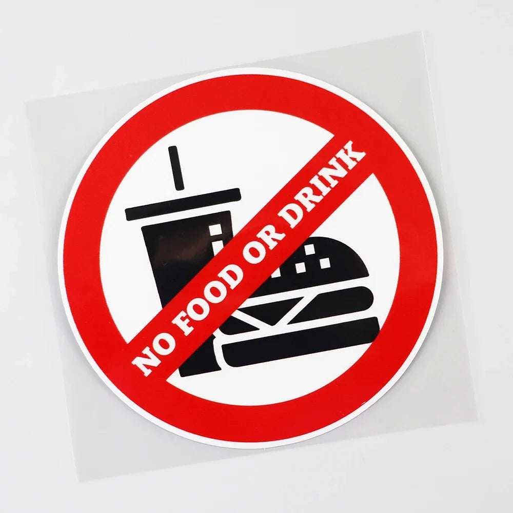 No Food or Drink - Car Sticker