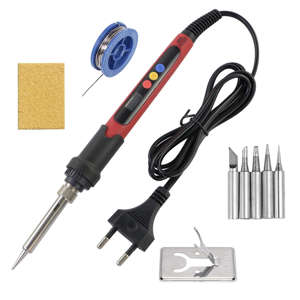 60W/80W/90W LCD Digital Display Adjustable-Temperature Soldering Iron