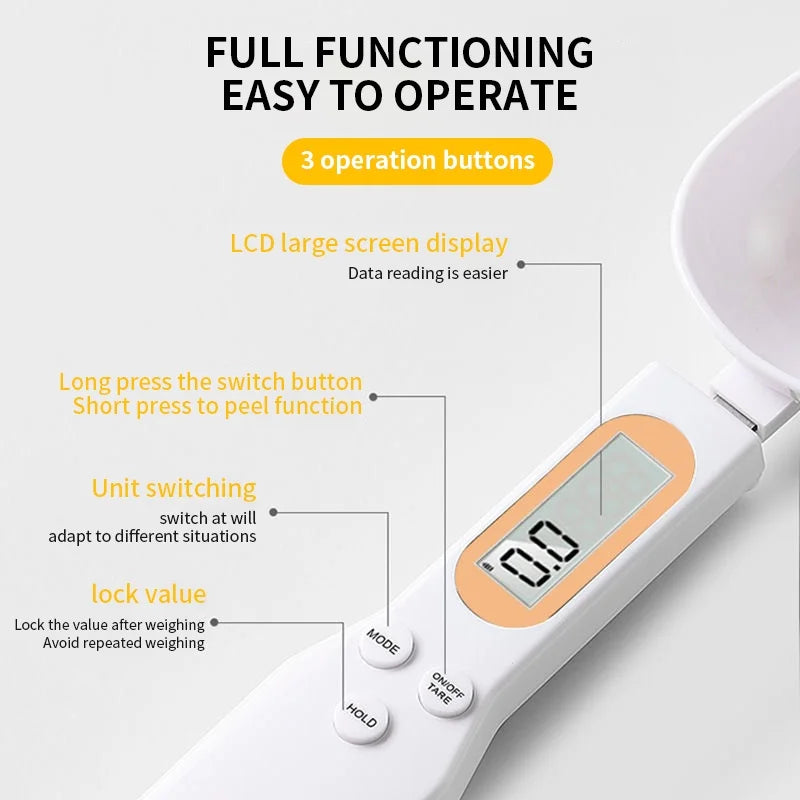 Mini Digital Spoon Scale – 0.1g to 500g LCD Kitchen Measuring Tool