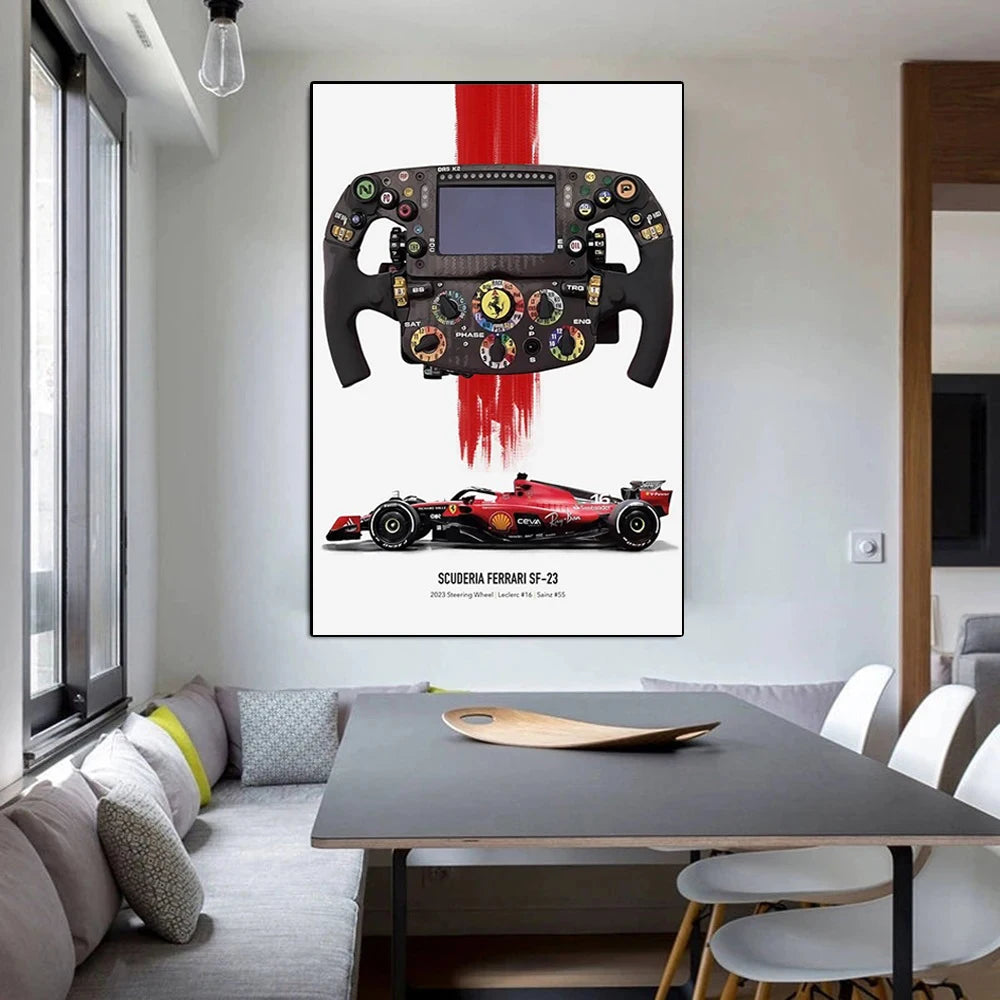 Formula Grand Prix F1-75 Canvas Poster – Charles Leclerc & Carlos Sainz Racing Art