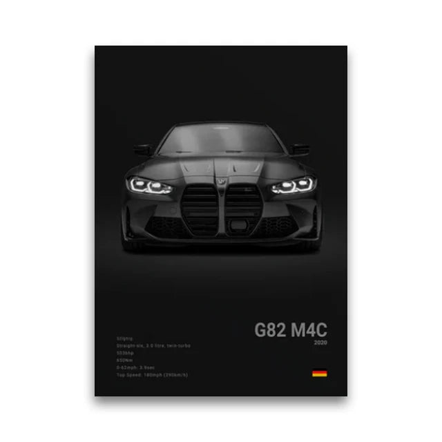 Famous Cars G80 M3C Canvas Poster – Modern Wall Art for Car Enthusiasts