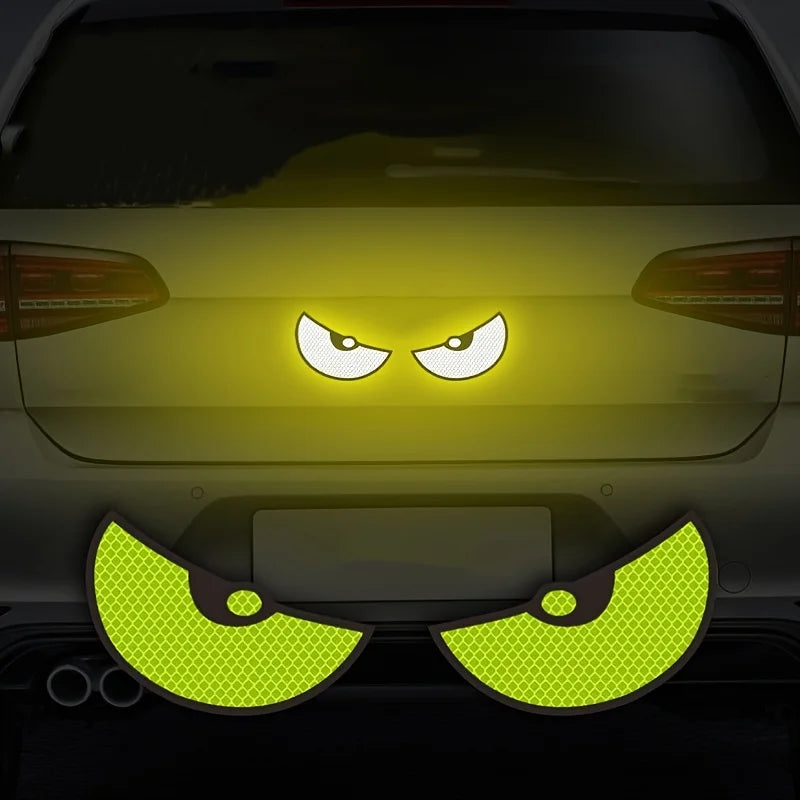 Reflective Devil Eye Car Stickers – Enhance Visibility (2 Units)
