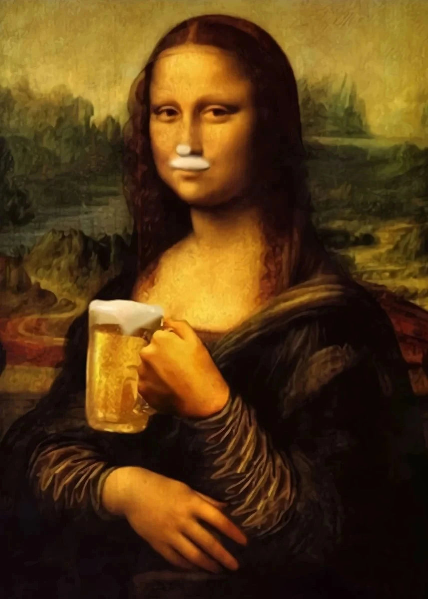 Funny Mona Lisa with Cat Canvas Poster