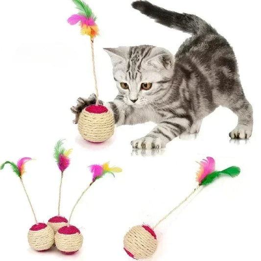 Sisal Scratching Ball Cat Toy (Random Color)