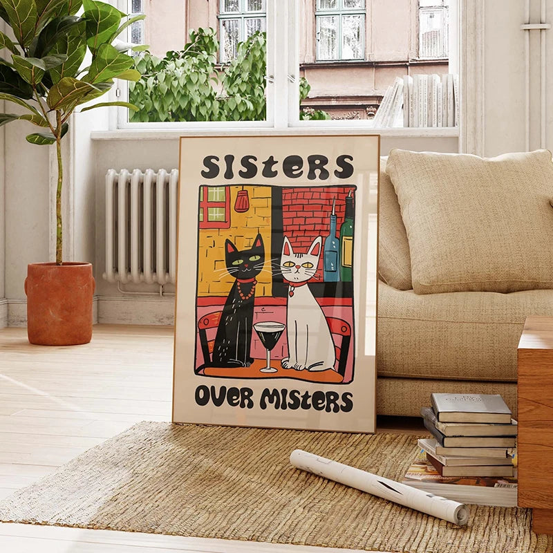 Retro Kitchen Cat Chef Canvas Poster – Wall Art for Home & Kitchen